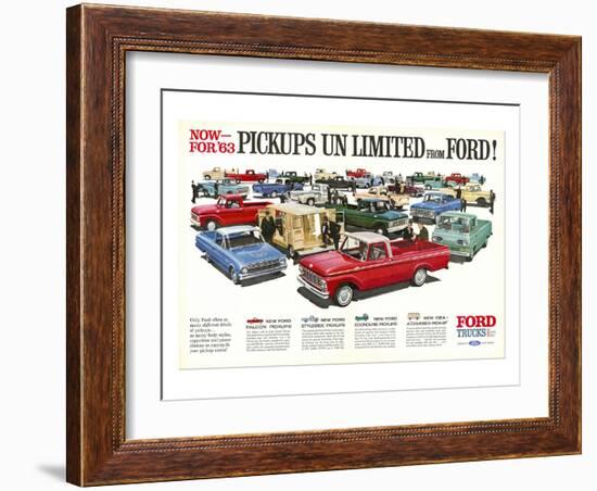 Ford 1963 Pickups Unlimited-null-Framed Art Print