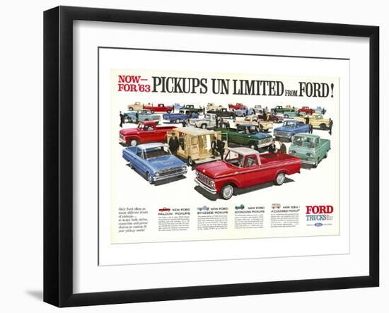 Ford 1963 Pickups Unlimited-null-Framed Art Print