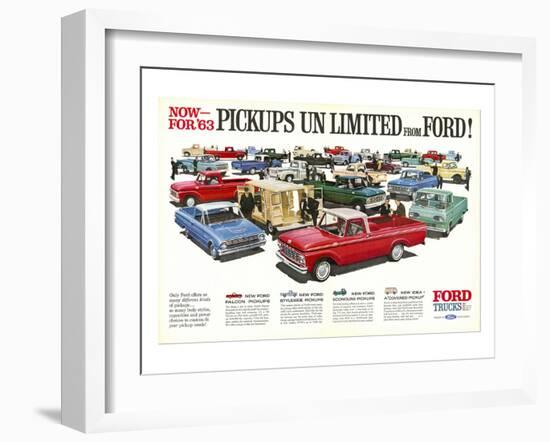 Ford 1963 Pickups Unlimited-null-Framed Art Print