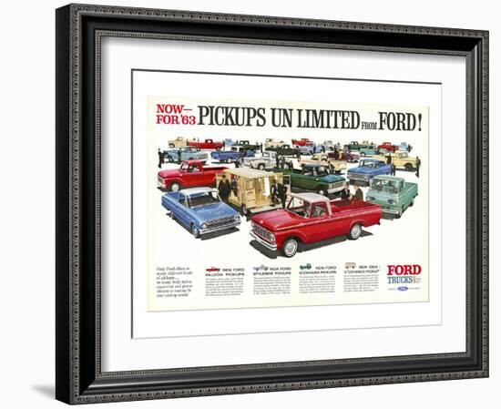 Ford 1963 Pickups Unlimited-null-Framed Art Print
