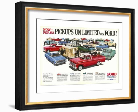 Ford 1963 Pickups Unlimited-null-Framed Art Print