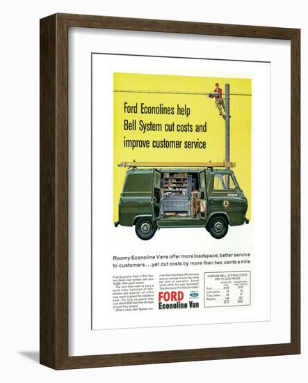 Ford 1964 Roomy Econoline Vans-null-Framed Art Print