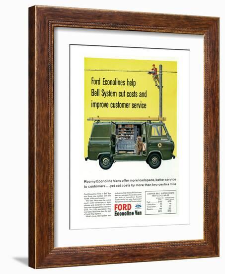Ford 1964 Roomy Econoline Vans-null-Framed Art Print
