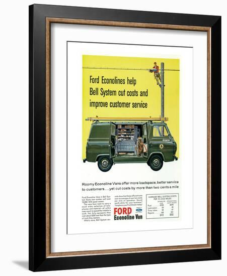 Ford 1964 Roomy Econoline Vans-null-Framed Art Print