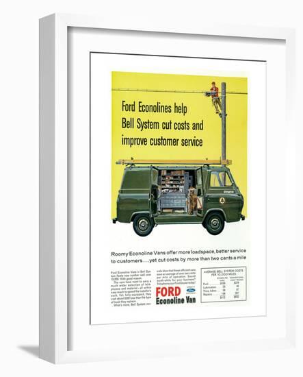 Ford 1964 Roomy Econoline Vans-null-Framed Art Print