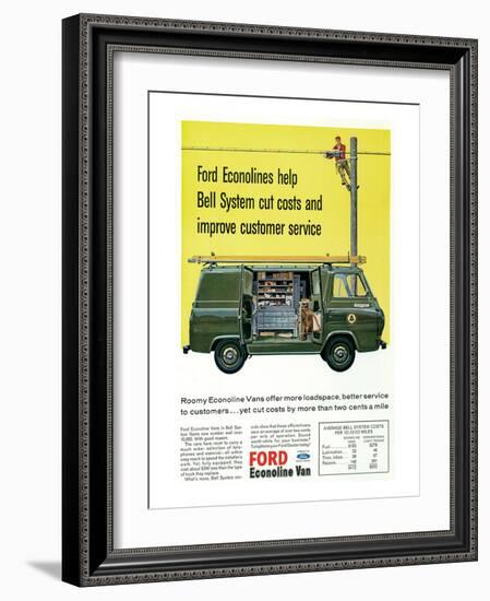 Ford 1964 Roomy Econoline Vans-null-Framed Art Print