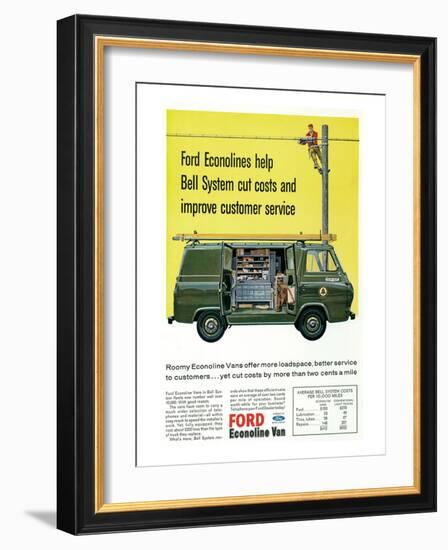 Ford 1964 Roomy Econoline Vans-null-Framed Art Print