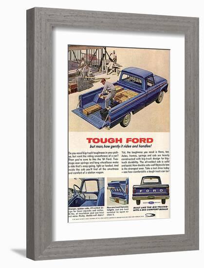 Ford 1964 Tough-But How Gently-null-Framed Premium Giclee Print