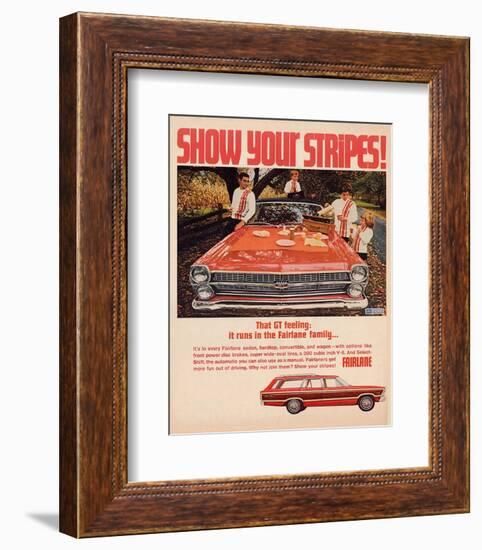 Ford 1967 Fairlane GT -Stripes-null-Framed Premium Giclee Print