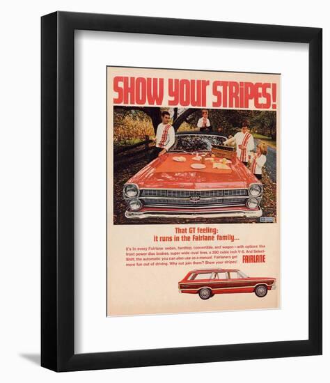 Ford 1967 Fairlane GT -Stripes-null-Framed Premium Giclee Print