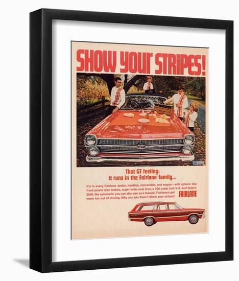 Ford 1967 Fairlane GT -Stripes-null-Framed Art Print