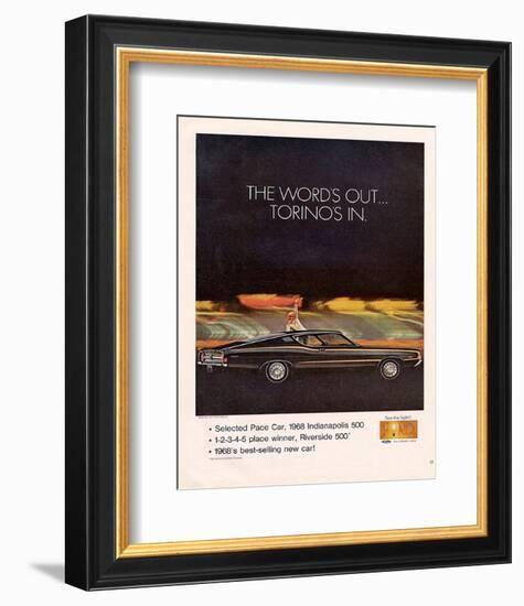 Ford 1968 Torino's In-Pace Car-null-Framed Premium Giclee Print