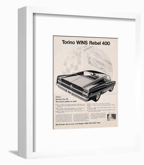 Ford 1968 Torino Wins Rebel400-null-Framed Art Print