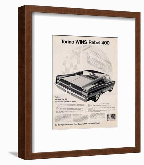 Ford 1968 Torino Wins Rebel400-null-Framed Art Print