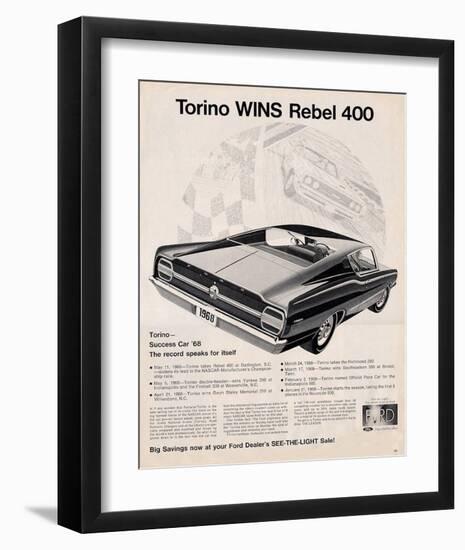 Ford 1968 Torino Wins Rebel400-null-Framed Art Print