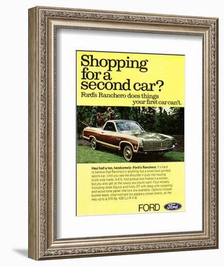 Ford 1971 Shopping for 2Nd Car-null-Framed Art Print