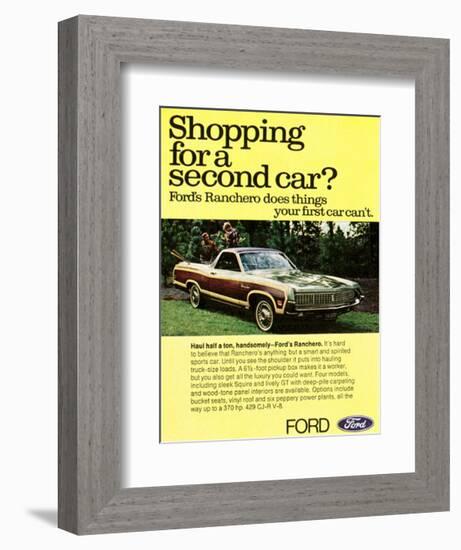 Ford 1971 Shopping for 2Nd Car-null-Framed Art Print