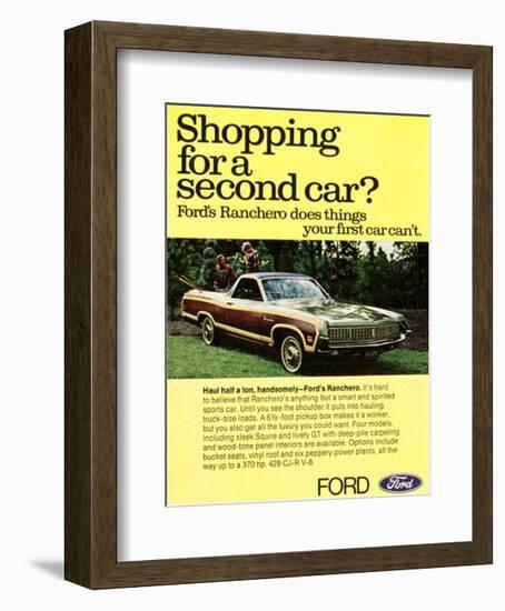 Ford 1971 Shopping for 2Nd Car-null-Framed Art Print