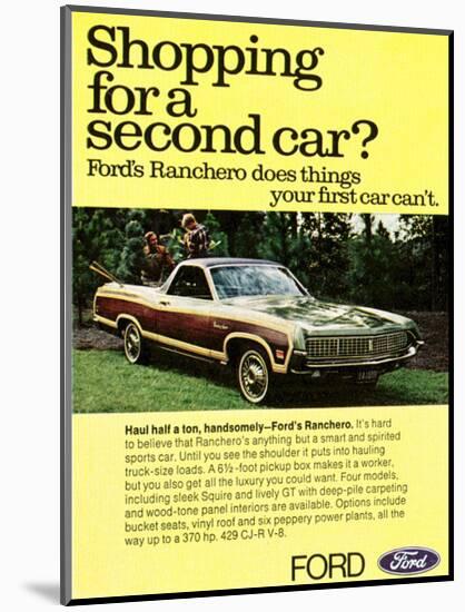 Ford 1971 Shopping for 2Nd Car-null-Mounted Art Print