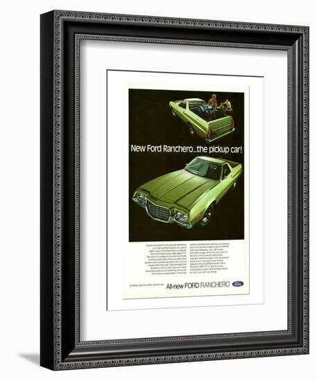 Ford 1972 Ranchero Pickup Car-null-Framed Art Print