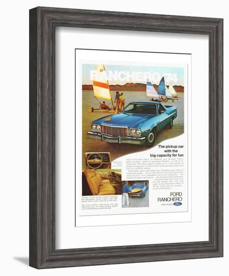 Ford 1974 Capacity Pickup Car-null-Framed Art Print