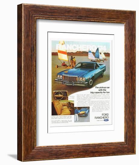 Ford 1974 Capacity Pickup Car-null-Framed Art Print