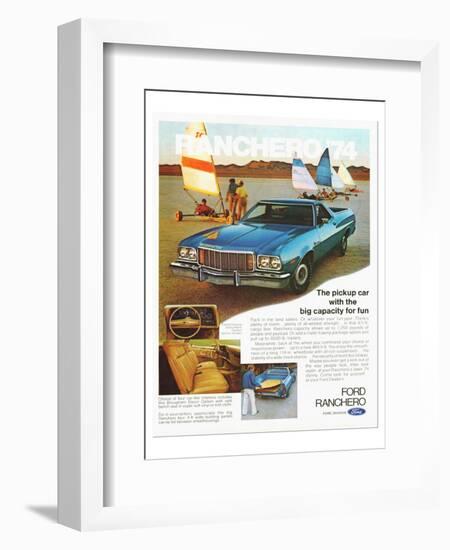 Ford 1974 Capacity Pickup Car-null-Framed Art Print