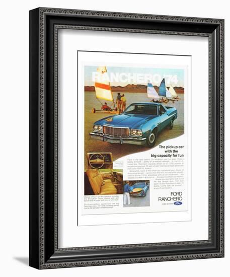 Ford 1974 Capacity Pickup Car-null-Framed Art Print