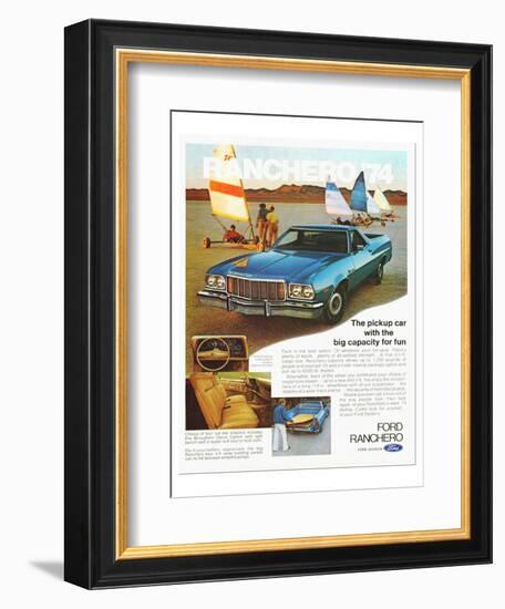 Ford 1974 Capacity Pickup Car-null-Framed Art Print