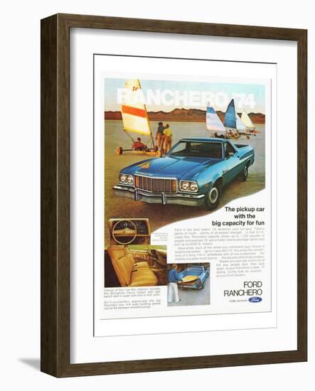 Ford 1974 Capacity Pickup Car-null-Framed Art Print