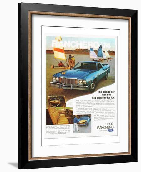 Ford 1974 Capacity Pickup Car-null-Framed Art Print