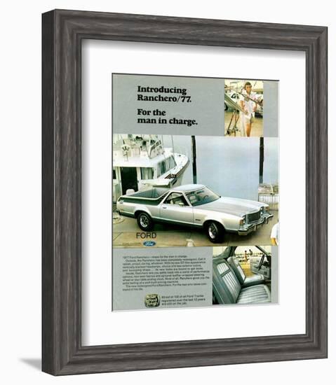 Ford 1977 Ranchero - in Charge-null-Framed Art Print