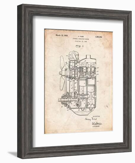 Ford Internal Combustion Engine Patent-Cole Borders-Framed Art Print