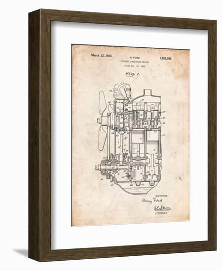 Ford Internal Combustion Engine Patent-Cole Borders-Framed Art Print