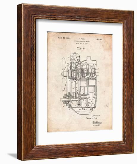 Ford Internal Combustion Engine Patent-Cole Borders-Framed Art Print