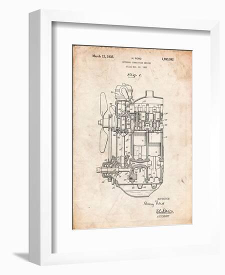 Ford Internal Combustion Engine Patent-Cole Borders-Framed Art Print