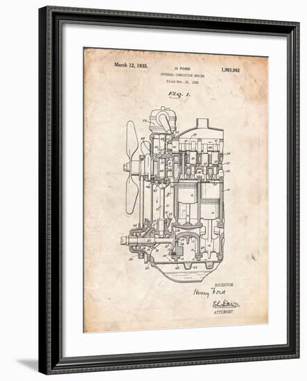 Ford Internal Combustion Engine Patent-Cole Borders-Framed Art Print