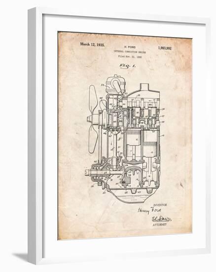 Ford Internal Combustion Engine Patent-Cole Borders-Framed Art Print