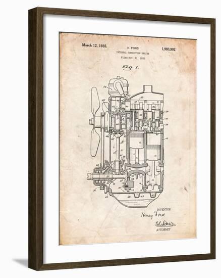 Ford Internal Combustion Engine Patent-Cole Borders-Framed Art Print