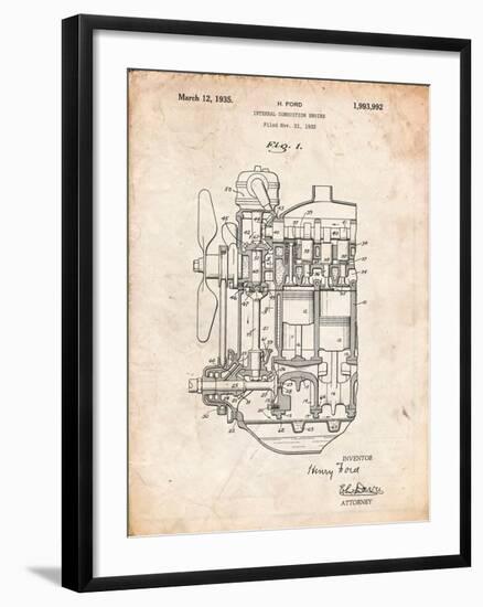 Ford Internal Combustion Engine Patent-Cole Borders-Framed Art Print