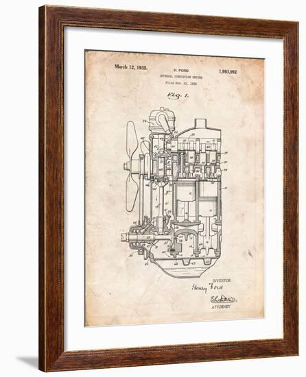 Ford Internal Combustion Engine Patent-Cole Borders-Framed Art Print