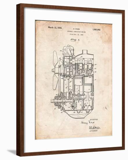 Ford Internal Combustion Engine Patent-Cole Borders-Framed Art Print