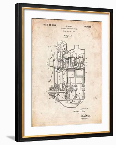 Ford Internal Combustion Engine Patent-Cole Borders-Framed Art Print