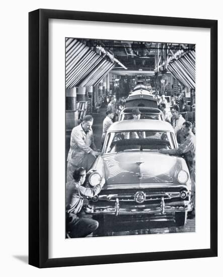 Ford Motor Company Assembly Line, C.1955-null-Framed Photographic Print