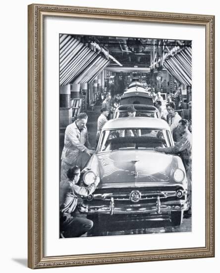 Ford Motor Company Assembly Line, C.1955-null-Framed Photographic Print