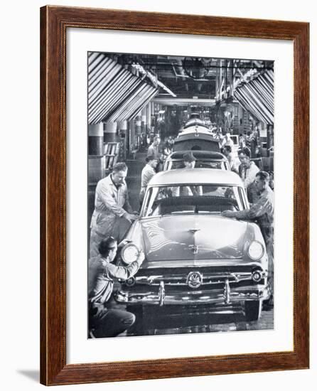 Ford Motor Company Assembly Line, C.1955-null-Framed Photographic Print