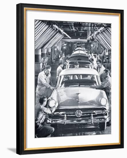 Ford Motor Company Assembly Line, C.1955-null-Framed Photographic Print