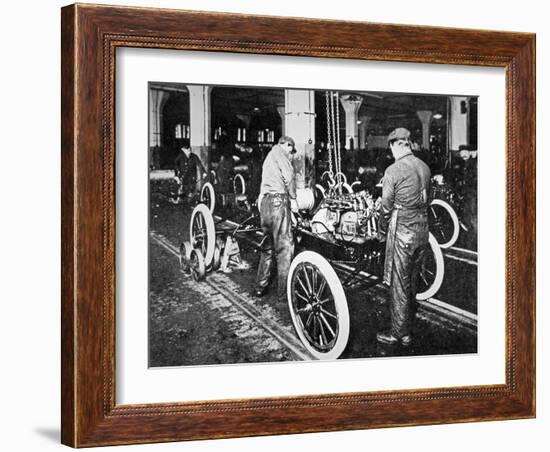 Ford Motor Company Assembly Line, Detroit, C.1920-null-Framed Photographic Print