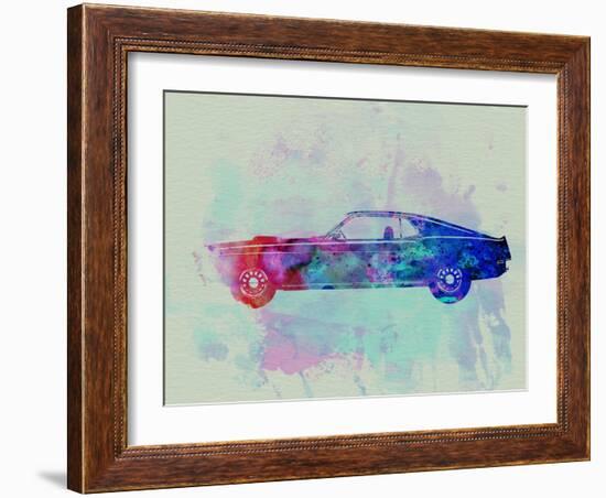 Ford Mustang Watercolor 1-NaxArt-Framed Art Print