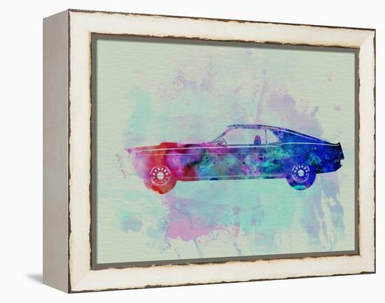 Ford Mustang Watercolor 1-NaxArt-Framed Stretched Canvas